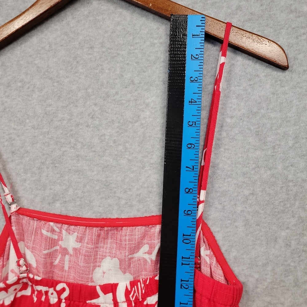 NEW Paper Heart Anthropologie Linen Strappy Maxi Dress M Fuego Red Beachy Resort - Picture 9 of 15